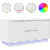 vidaXL TV-bänk med LED-lampor vit 100x41x50 cm