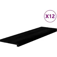 vidaXL Trappstegsmattor 12 pcs mörkbrun 90x30x2 cm massiv ek