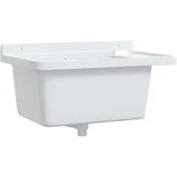 vidaXL Väggmonterat tvättställ vit 60x40x28 cm harts