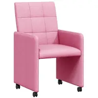 vidaXL Moderna matsalsstolar - - Rosa - Tyg - 58x65x94 cm - Ergonomisk - Hjul - Armstöd - Set om 2