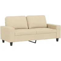 vidaXL 2-sitssoffa gräddvit 140 cm tyg