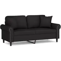 vidaXL 2-sitssoffa med prydnadskuddar svart 140 cm sammet