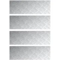 vidaXL Silver Metall 90 x 30 x 0.2 cm Halkfri Trapstegsmattor