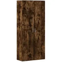 vidaXL Högskåp rökfärgad ek 80x35x180 cm konstruerat trä