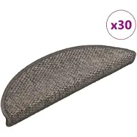 vidaXL Trappmattor självhäftande sisal-look 30 st 56x17x3cm grå beige