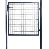 vidaXL Trädgårdsgrind i nät galvaniserat stål 100x100 cm grå