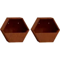 vidaXL Odlingslådor för vägg 2 st rosttrögt stål 30x10x25 cm