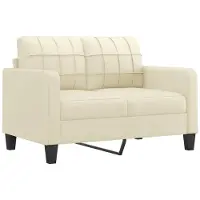vidaXL 2-sitssoffa gräddvit 120 cm konstläder