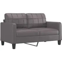 vidaXL 2-sitssoffa grå 140 cm konstläder