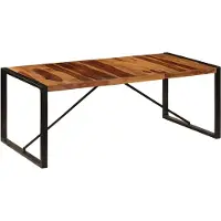 vidaXL Matbord 200x100x75 cm massivt sheshamträ