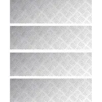 vidaXL Trappsteg Rektangulär 4 pcs Silver 70 x 20 cm Aluminium
