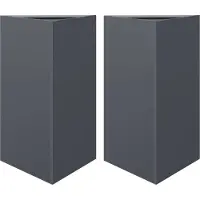 vidaXL Odlingslådor 2 st antracit triangulär 50x43x75 cm stål
