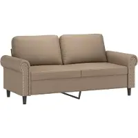 vidaXL 2-sitssoffa cappuccino 140 cm konstläder