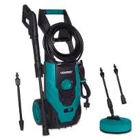 Vonroc Högtryckstvätt 1800W – 140 Bar, 420 L/h, Uteplatsrengörare och Turbomunstycke, Med Diskmedelstank och Rengöringsnål