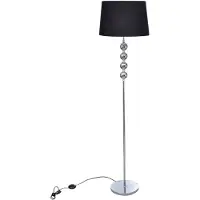 vidaXL Golvlampa med högt stativ och lampskärm svart