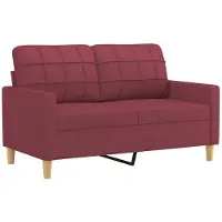 vidaXL 2-sitssoffa vinröd 120 cm tyg