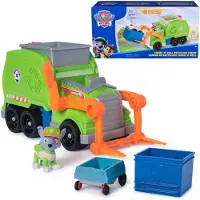 Spin Master : Crush N Roll-tervinningsbil med Rocky Action Figure och transformerande kompakta trash-fordon Barnleksaker fr pojkar och flickor fr