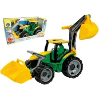 Lena GIGA TRUCKS Tractor with front loader & excavator, Traktor, 3 År, Plast, Svart, Grön, Gul