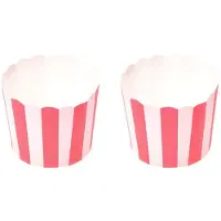 Exogio 100X Cupcake Wrapper Paper Cake Case Baking Cups Liner Muffin Kitchen Baking Red Stripes