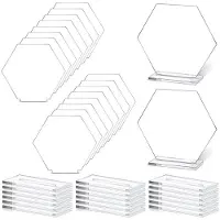 Jojomino 18St Akryl Bordsnummer Hexagon Bord med HåLlare Sublimering DIY Tydliga Bordsbeviskort för Festdekoration