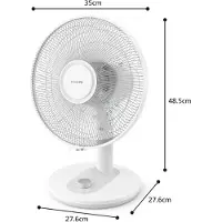 Philips Bordsfläkt 1000 Series CX1030/00, Bladfläkt för hushållsbruk, Vit, Bord, 45 dB, 35 cm, 2000 m³/h