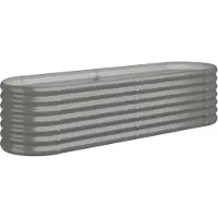 vidaXL Odlingslåda pulverlackerat stål 152x40x36 cm grå