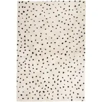 FRAAI Fluffig matta | Grand Dots gräddvit/svart hos Volero | 160x230cm | Creme | Jute | Rektangel | Inomhusmattor