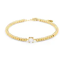 Luxenter 925 Sterling Silver Armband med Glittrande Zirkonia, avslutat i 18K gult guld - Ruza