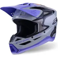 Alpinestars S-M3 Jettson Crosshjälm Grå/Lila S Unisex