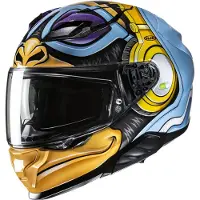 HJC F71 Monkey DJ MC23 Integralhjälm Matt/Vit/Svart/Blå/Guld XL Unisex hvid