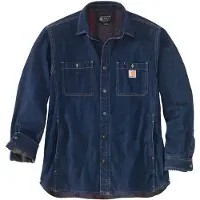 Carhartt Denim Fleece Lined Snap Front Skjorta