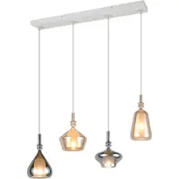 Valotorni Lighting Glas pendellampa Aldea, dimbar, Creme / bärnsten, Vardagsrum / matsal, Glas, Pendellampa