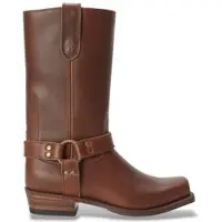 Ralph Lauren för kvinnor. 818963404001 Höga bruna läderstövlar (38.5), Hud, 1 till 3 cm, Ingen, Casual