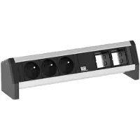 Bachmann 902.005 Förgreningsdosa med brytare Svart, Aluminium FR-kontakt