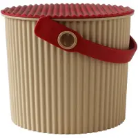 SmartaSaker Hink med lock 4L, Omnioutil, Beige/Röd