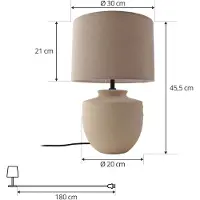 LINDBY Bordslampa , Thalassia, Beige, Matsal, Keramik, Modern
