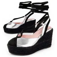 Montevita Wedge Espadrille Balenci6 Silver