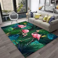 JGJG Flamingo Matta Tropiskt Djurtryck Köksmatta för Badrum Vardagsrum Sovrumsinredning Halkfri Golvmatta Entrédörrmatta 40x60cm 16x24 inch
