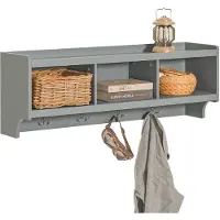 SoBuy Vägghylla med 4 krokar FHK28-HG