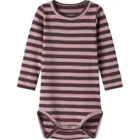 Name it Body l/ä - Rib - Noos - NbnBanio - Fransk rostad/Lila - - 50 - Body L/Ä