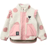 Liewood Fleecejacka - Teddy - Noam - Spot Dot Sandy/Rose Blush M - - 8 år (128) - Fleecejacka
