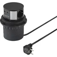 Sygonix SY-4780156 Kontaktpelare Svart, Silver Skyddskontakt 1 st