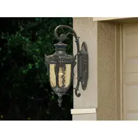 ELSTEAD Vägglampa utomhus Philadelphia, Brun / mässing, Metall, Lantlig / rustik, Utomhusvägglampa