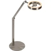 Steinhauer LED bordslampa Ringlux, dimbar, Aluminium / grå / zink, Vardagsrum / matsal, Metall, Modern, LED-bordslampa