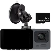 Zandona Dash Cam Front och Insida WIFI 1080P med 32G Minneskort 2 Tum Skärm 170 Vidvinkel Night Vision WDR 24H Parkeringsläge