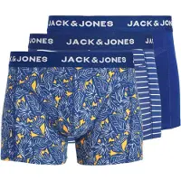 Jack & Jones Boxershorts 'JACKEVIN' mörkblå / guldgul / vit