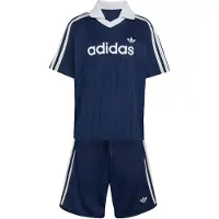 Adidas Originals Loose Polo Pinstripe Short Tee Set