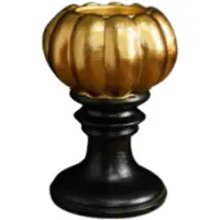 Typecat Halloween Dekoration Pumpa Ljusstake Ornament Skrivbord Harts Rund
