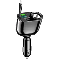 Kepptory Billaddare Fällbar Infällbar Kabel PD30W+SUPER Billaddare Snabbladdning 100W Passar för Alla Modeller