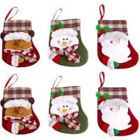 Typecat Julstrumpor Godis Presentpåse 3D Jultomte Snögubbe-Älg Strumpor Dekorativa